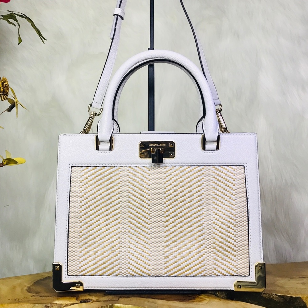 Michael Kors Kinsley MD Accordion Weaved Satchel